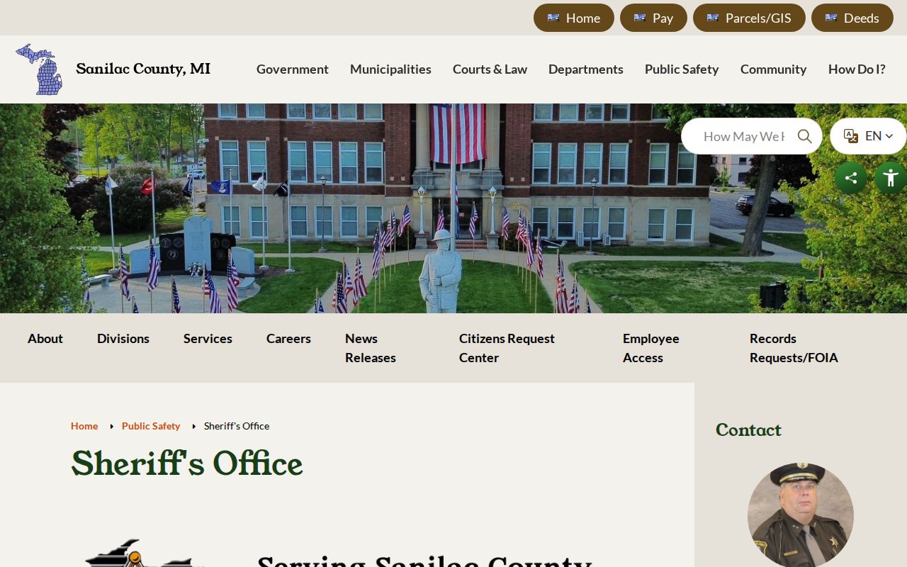 Sanilac County Sheriff's Office identity and public safety routing for Sanilac County warrant records